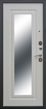 Входная металлическая дверь Феррони Царское зеркало Муар 2 замка 1.2мм металл (Черный муар + МДФ с зеркалом)