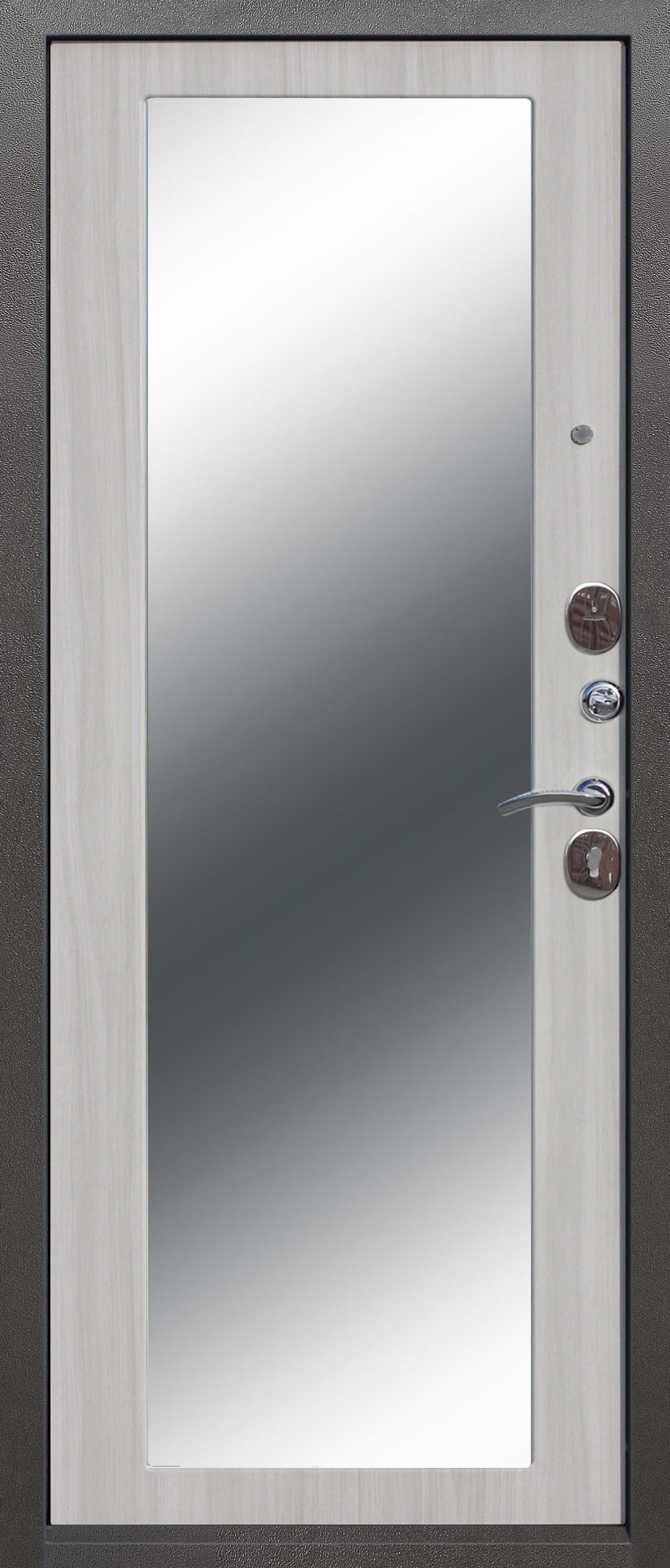 Феррони Входная дверь 10 см Троя серебро Макси зеркало, арт. 0000624 - фото №1